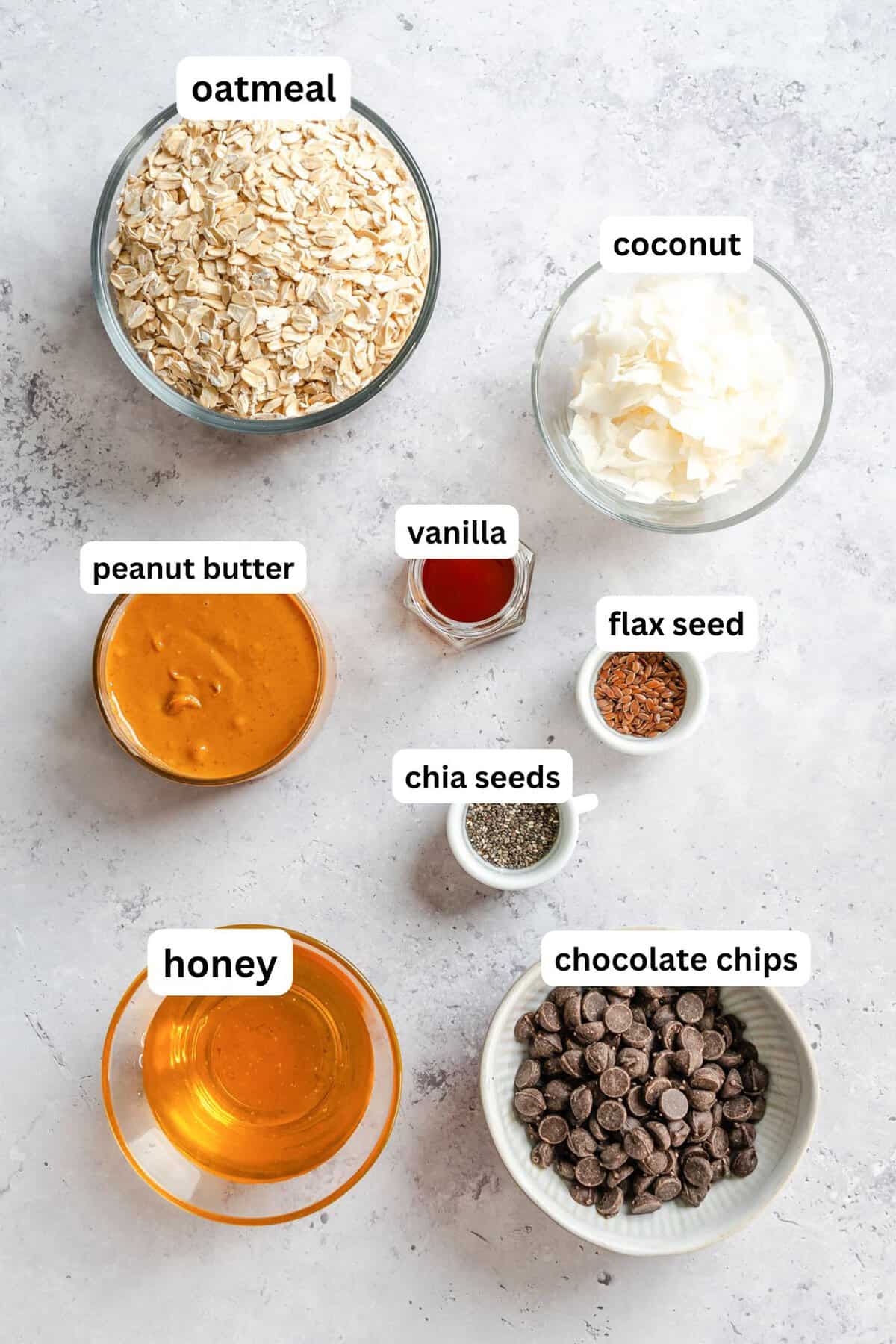 Recipe Ingredients for oatmeal bites