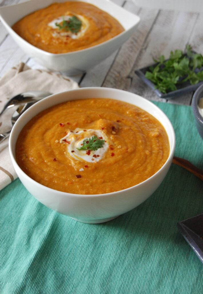 Instant Pot Lentil Soup Two Bowls 