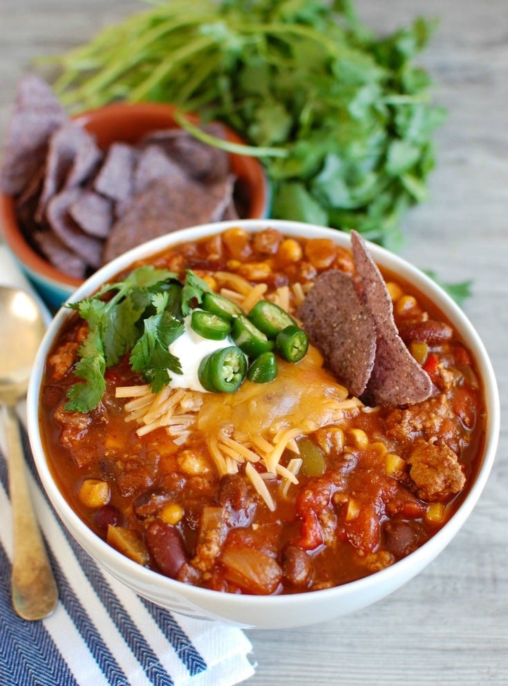 Slow Cooker Turkey Chili | A Cedar Spoon