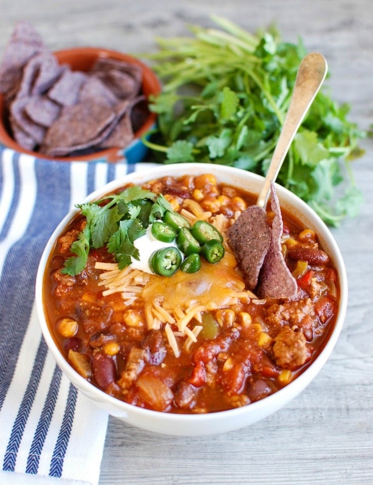 Simple Slow Cooker Turkey Chili