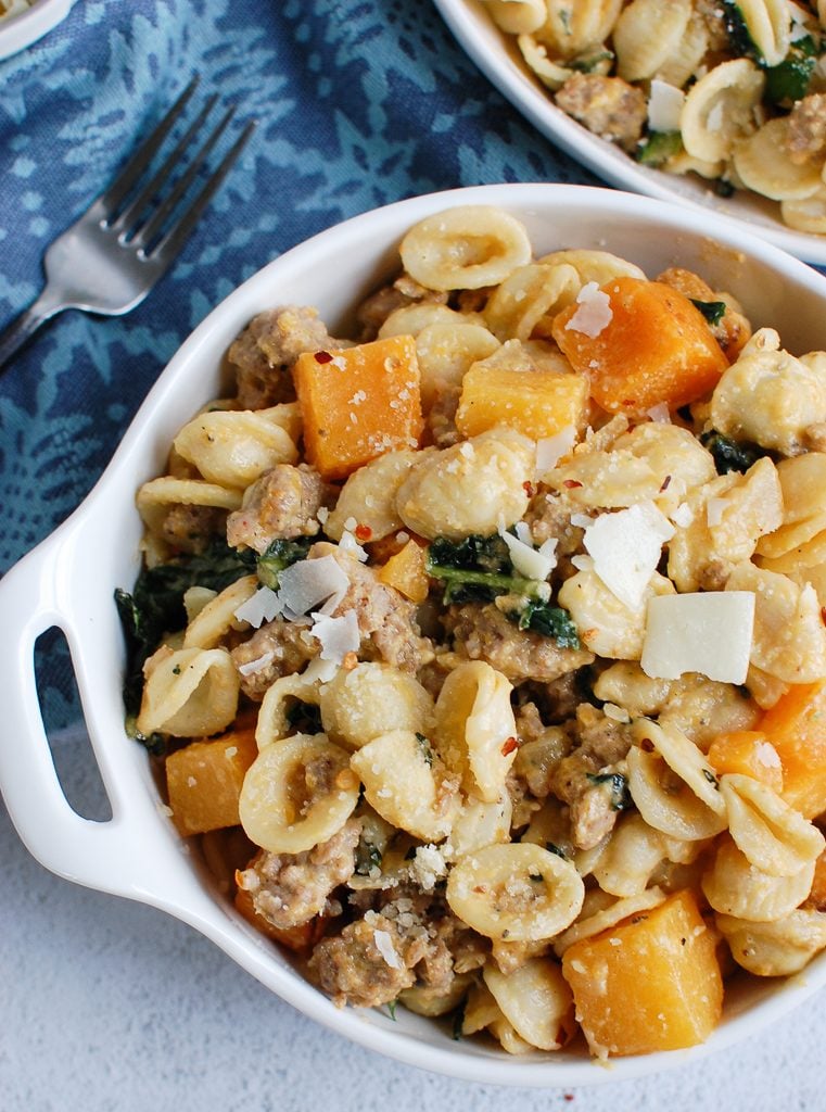 Butternut Squash Pasta with Parmesan cheese 