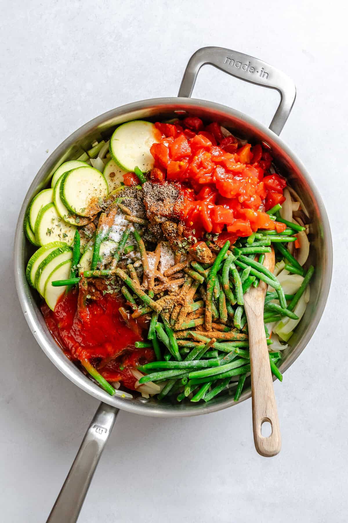 Lebanese Vegetables in a sauce pan