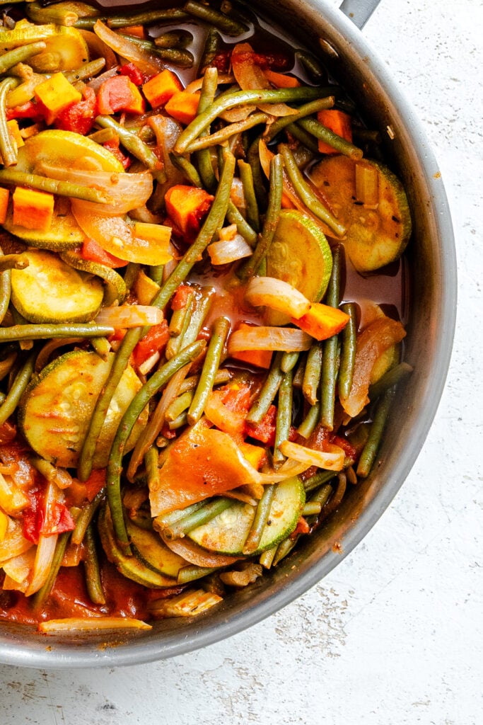 Lebanese Vegetables in a pan 