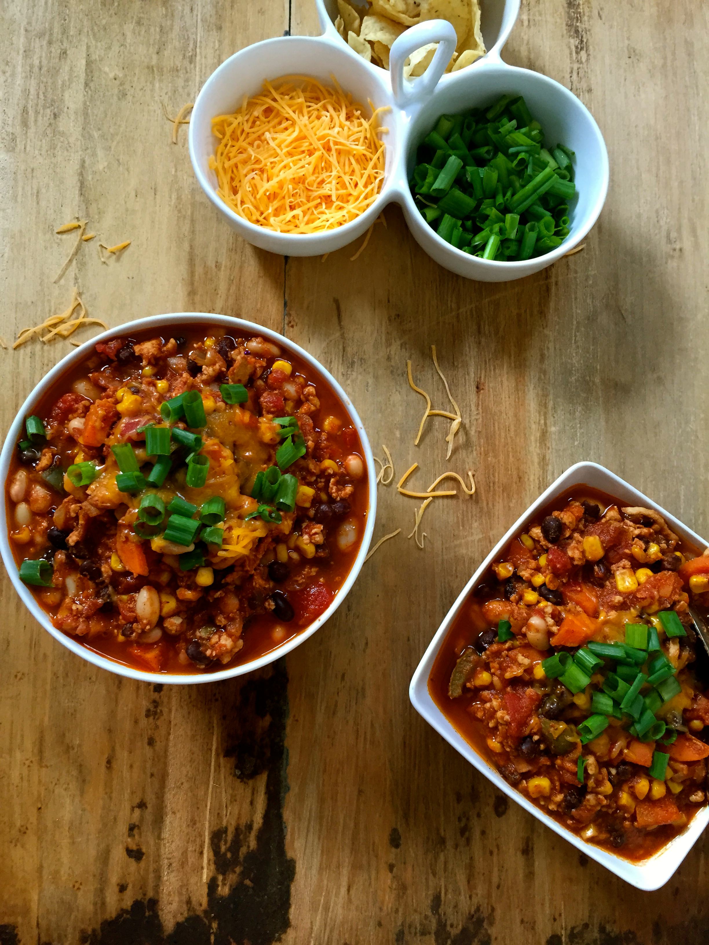 White and Black Bean Turkey Chili