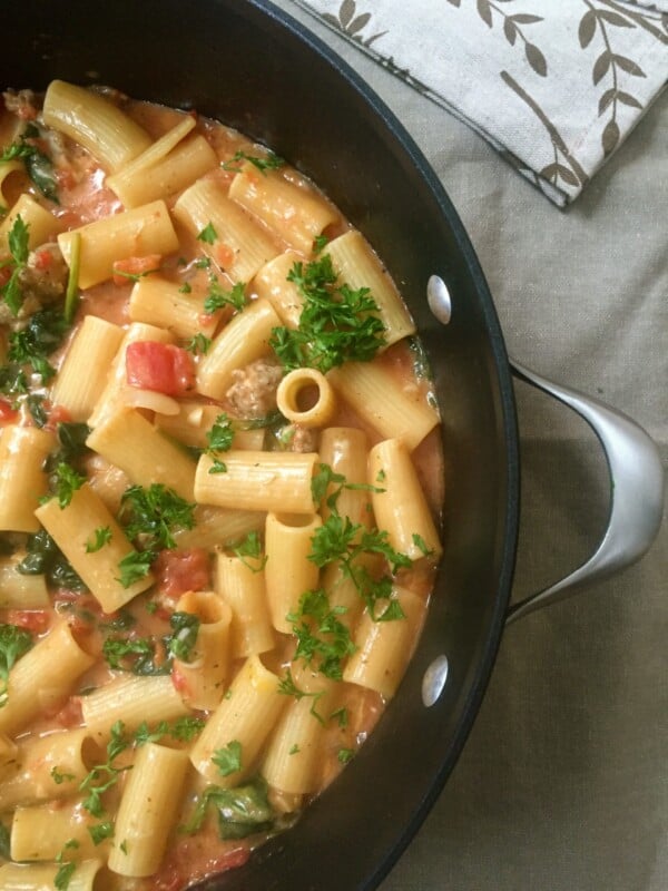 One Pot Cheesy Sausage Pasta