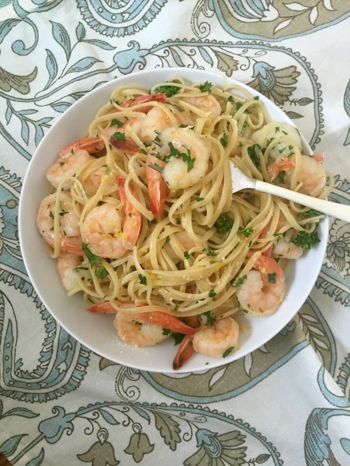 15 Minute Shrimp Linguine With Lemon Garlic Butter Sauce