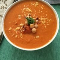 Moroccan Tomato Couscous Chickpea Soup