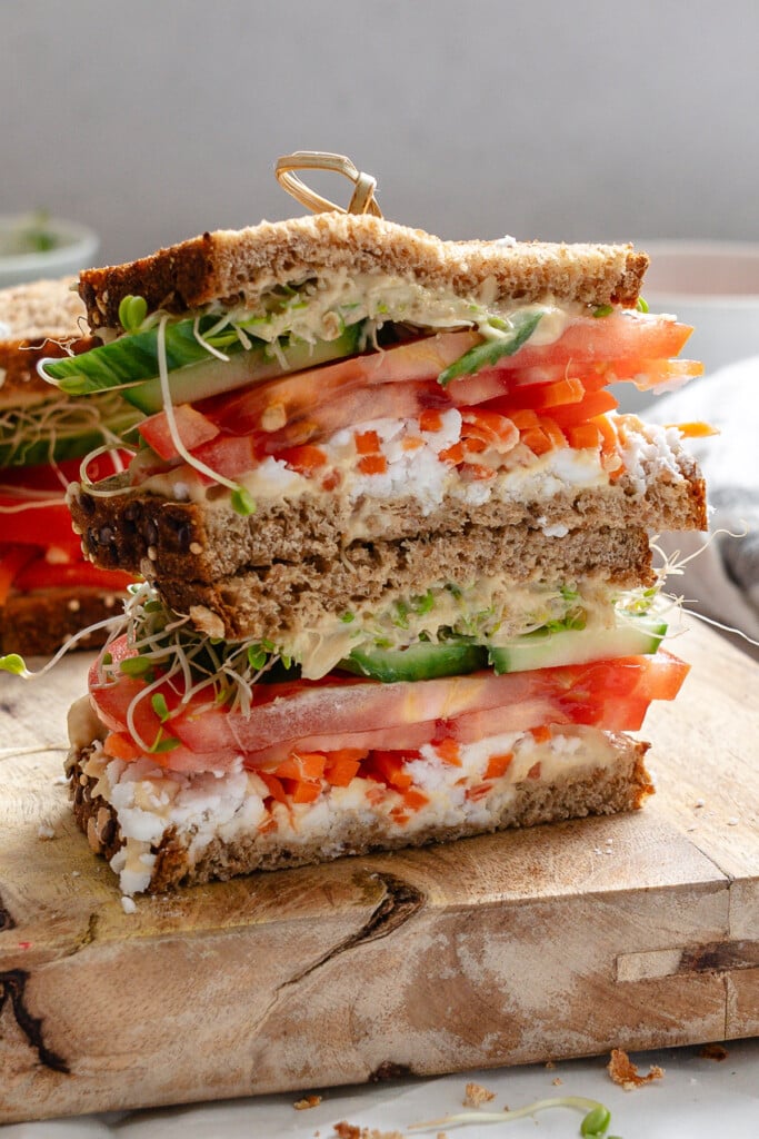 Mediterranean Vegetable Sandwich stacked 