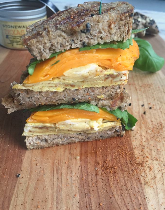 BBQ Spiced Grilled Egg and Cheese Sandwich