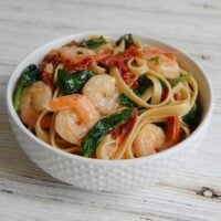 Easy Shrimp Scampi Recipe in white bowl