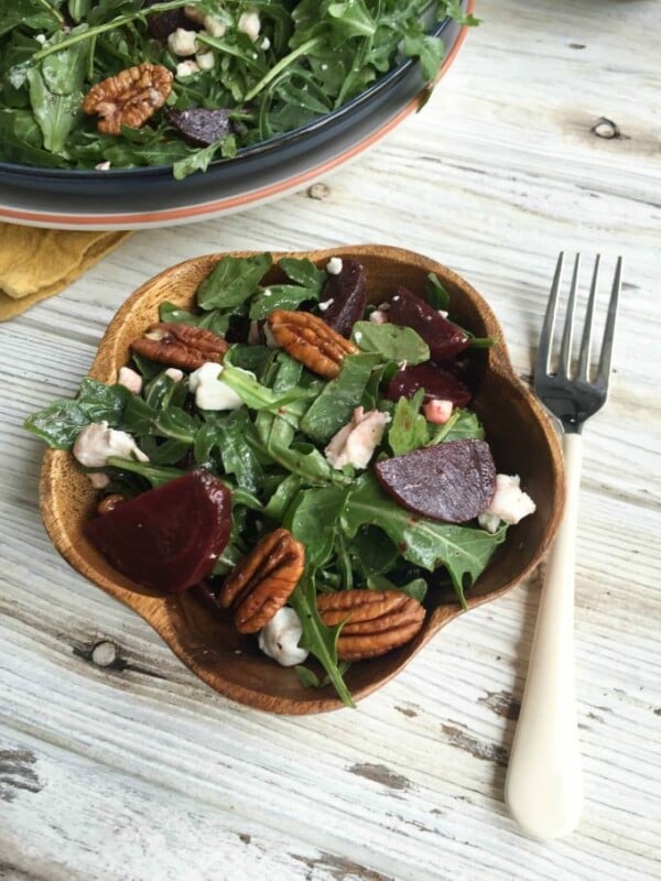 Roasted Beet Salad with Goat Cheese and Pecans