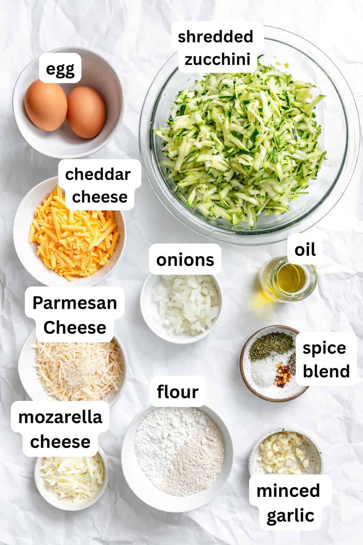 Easy Zucchini Fritters recipe ingredients 