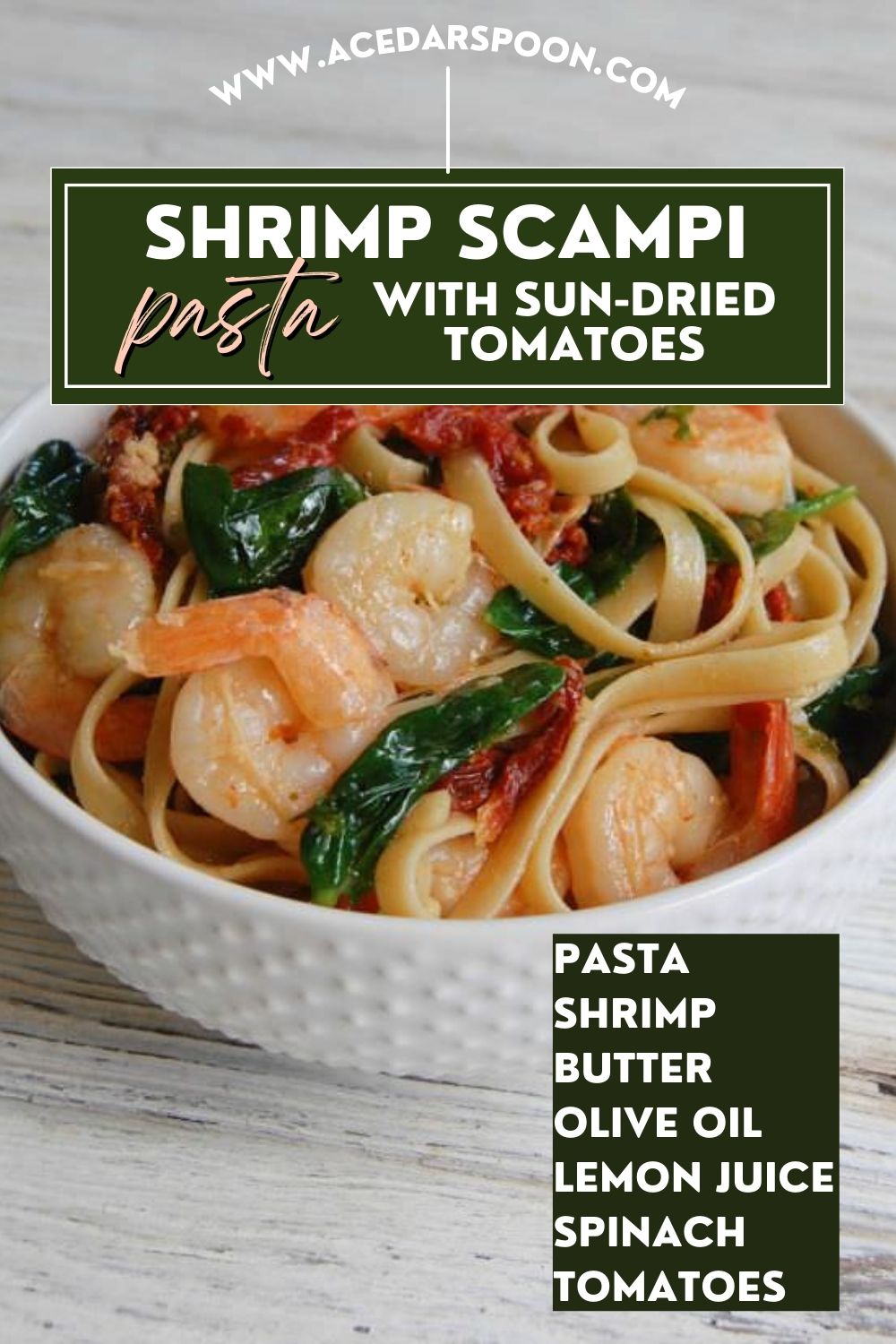 Easy Shrimp Scampi Recipe with logo.
