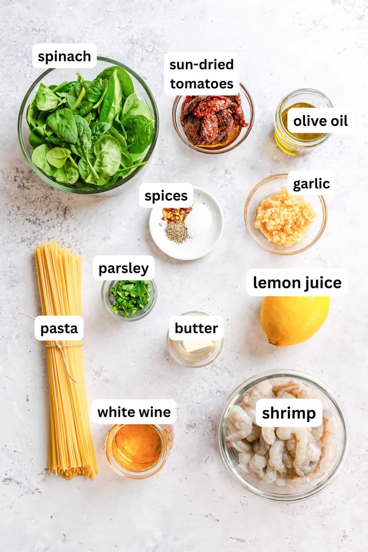 Recipe Ingredients for Shrimp Scampi