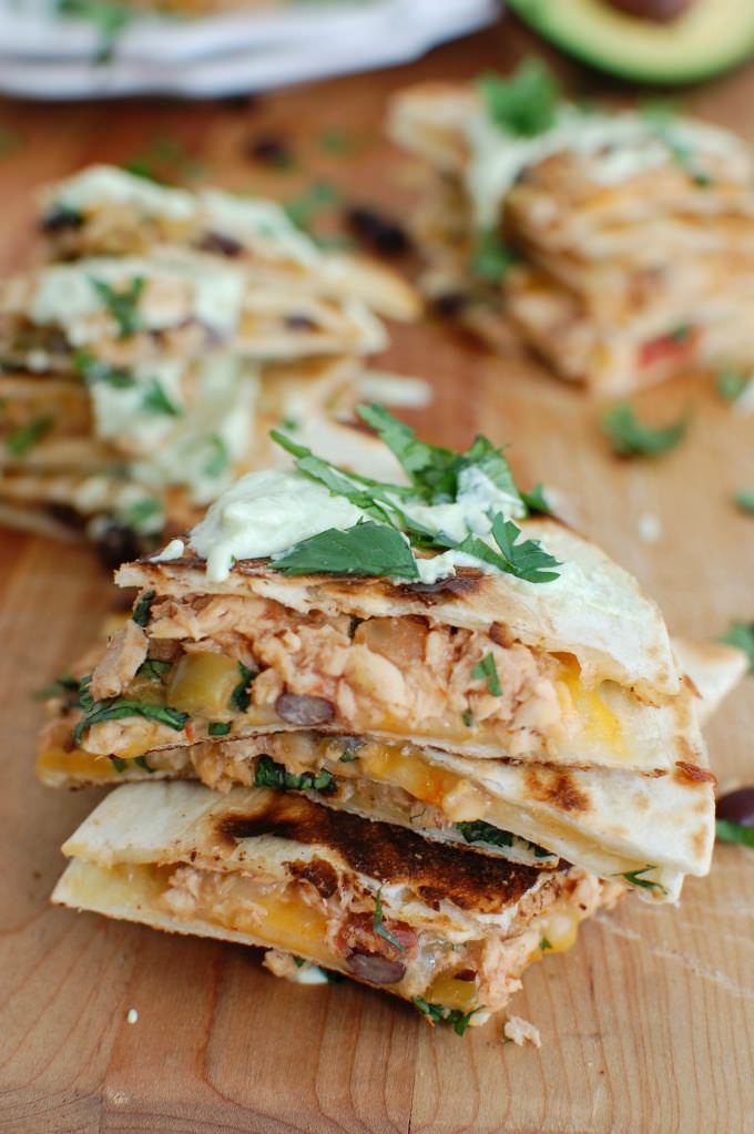 Mexican Salmon Quesadillas with Avocado Cream Sauce A Cedar Spoon