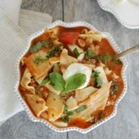 Slow Cooker Turkey Kale Lasagna Soup