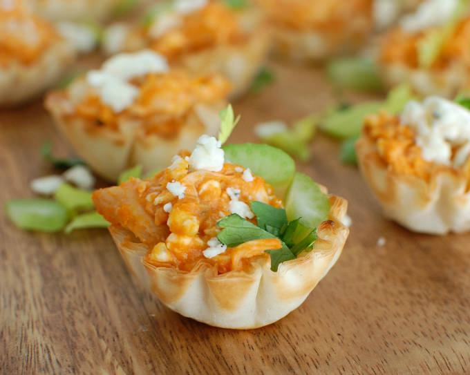 Buffalo Chicken Hummus Bites - A Cedar Spoon