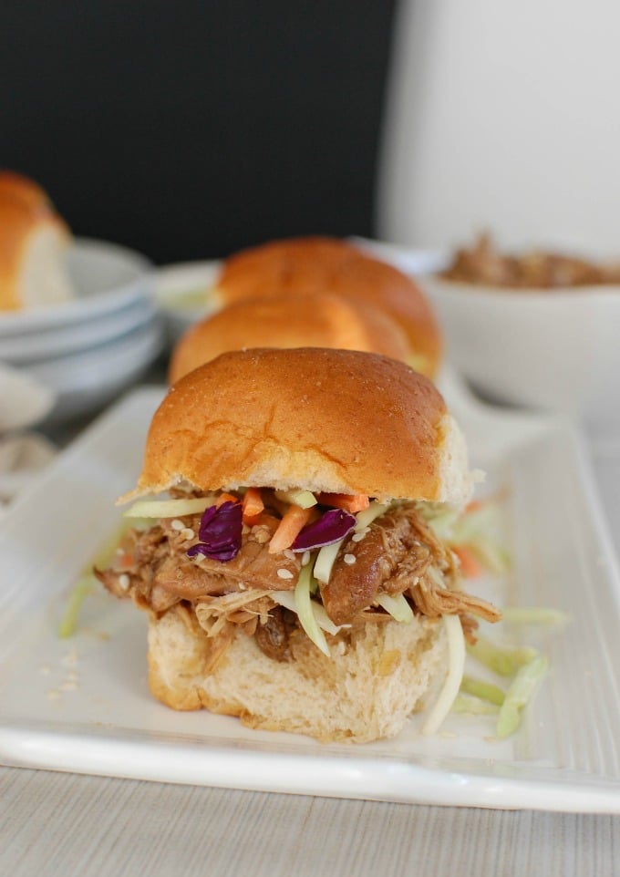 Slow Cooker Asian Honey Sesame Chicken Sliders