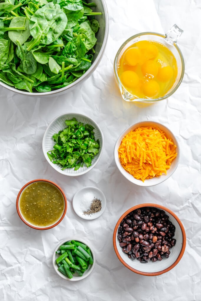 Cheesy Black Bean Egg Bake recipe ingredients 