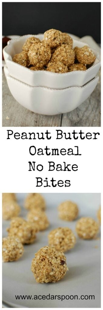 Peanut Butter Oatmeal No Bake Bites