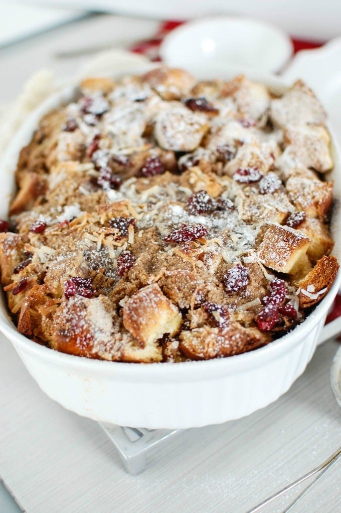Overnight Cranberry Coconut French Toast Bake - delicious! 