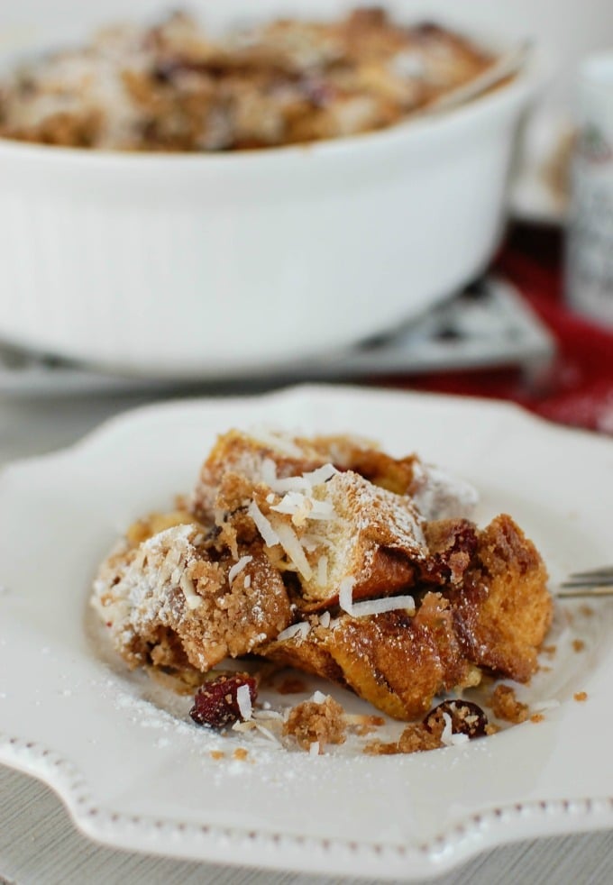 Overnight Cranberry Coconut French Toast Bake - perfect breakfast!