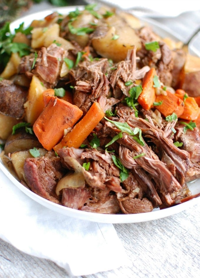 BEST Slow Cooker Pot Roast - The Daring Gourmet