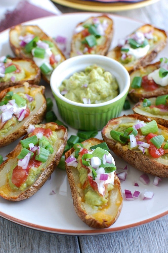 Guacamole Stuffed Potato Skins - yum