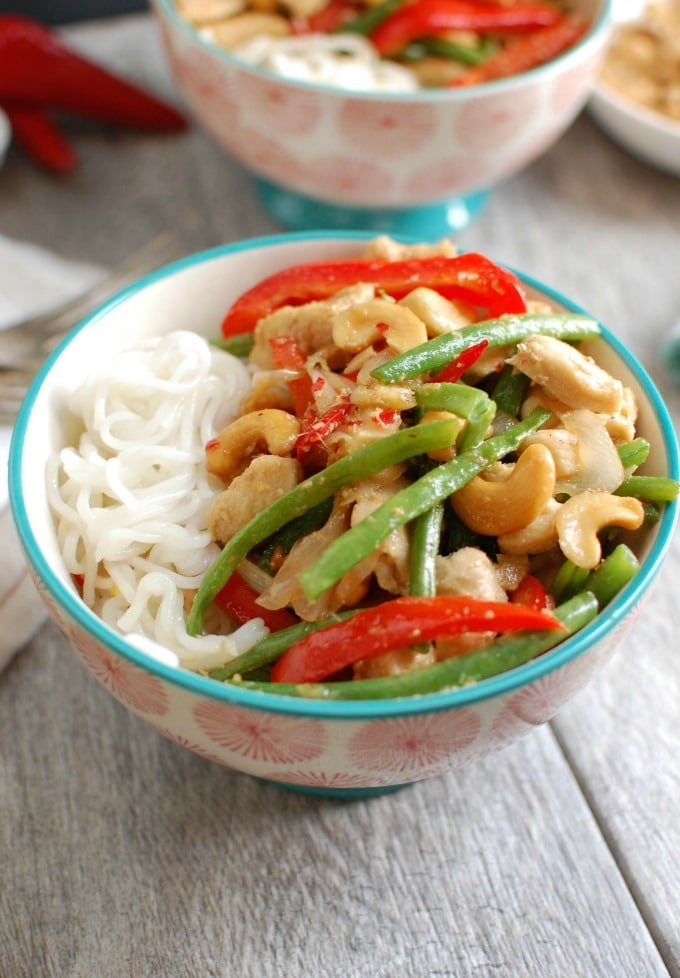 Lemongrass Chicken Noodle Bowls - stir-fry