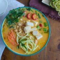 Thai Coconut Zoodle Soup above view