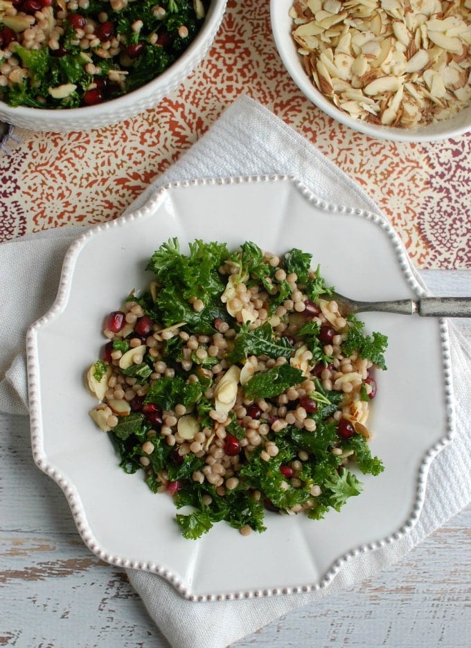 Kale Couscous Pomegranate Salad - packed with flavor