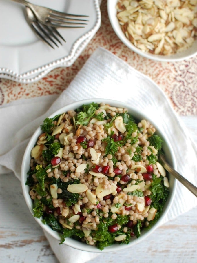Kale Couscous Pomegranate Salad - healthy lunch