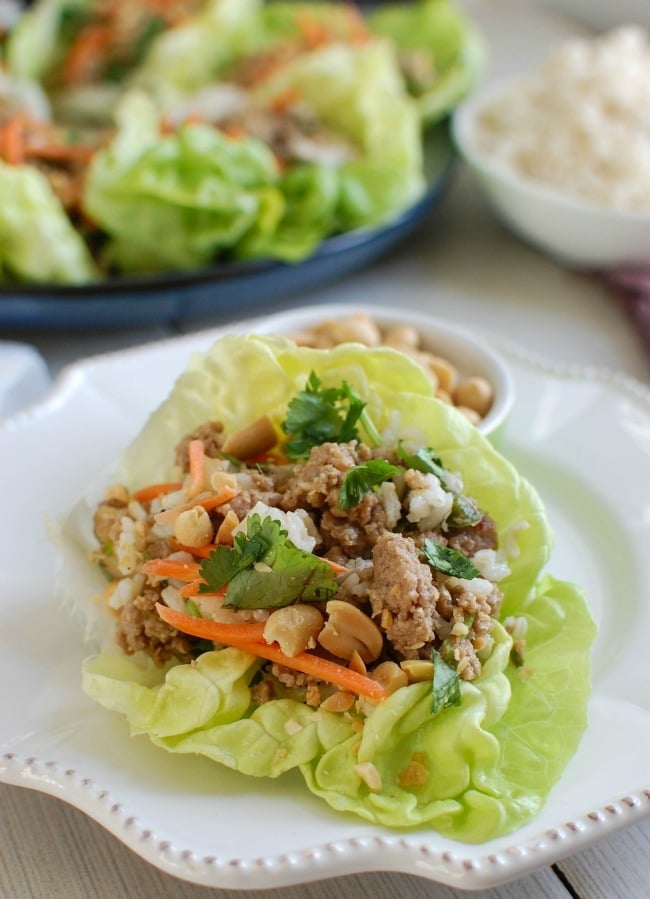 Thai Turkey Brown Rice Lettuce Wraps - lunch