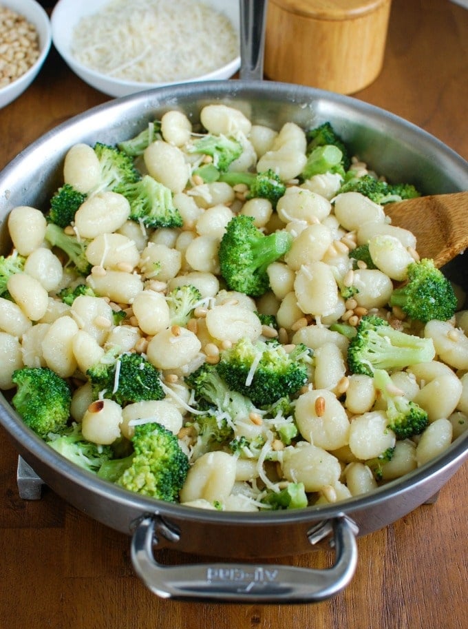 Butter Gnocchi with Broccoli and Pine Nuts - delicious