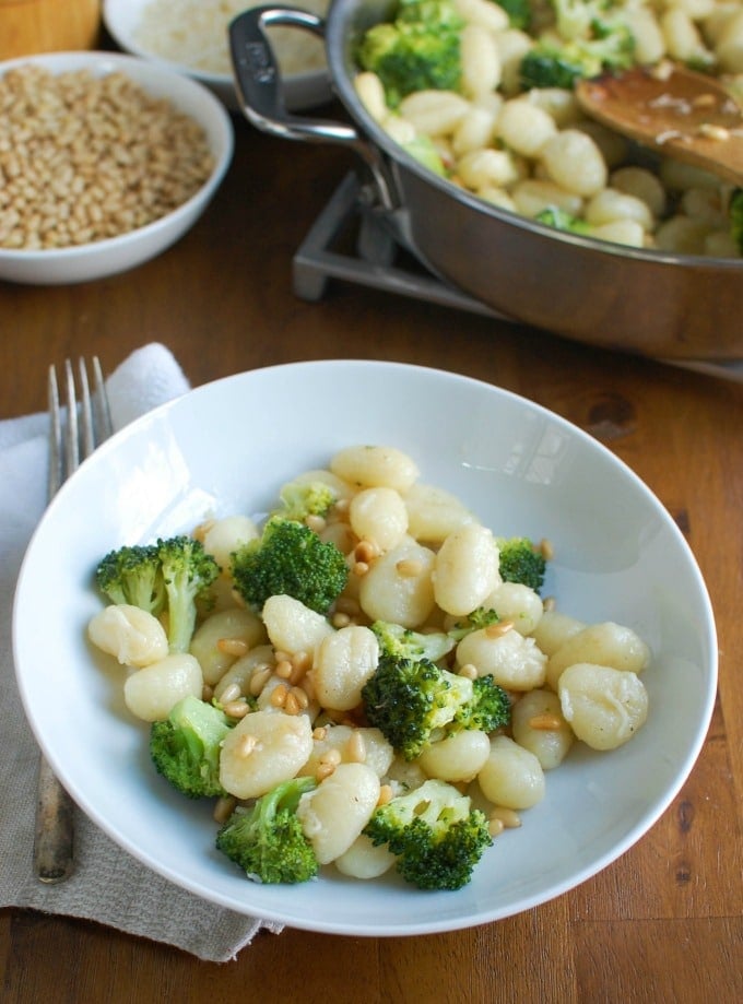 Browned Butter Gnocchi with Broccoli and Pine Nuts - my favorite gnocchi dish