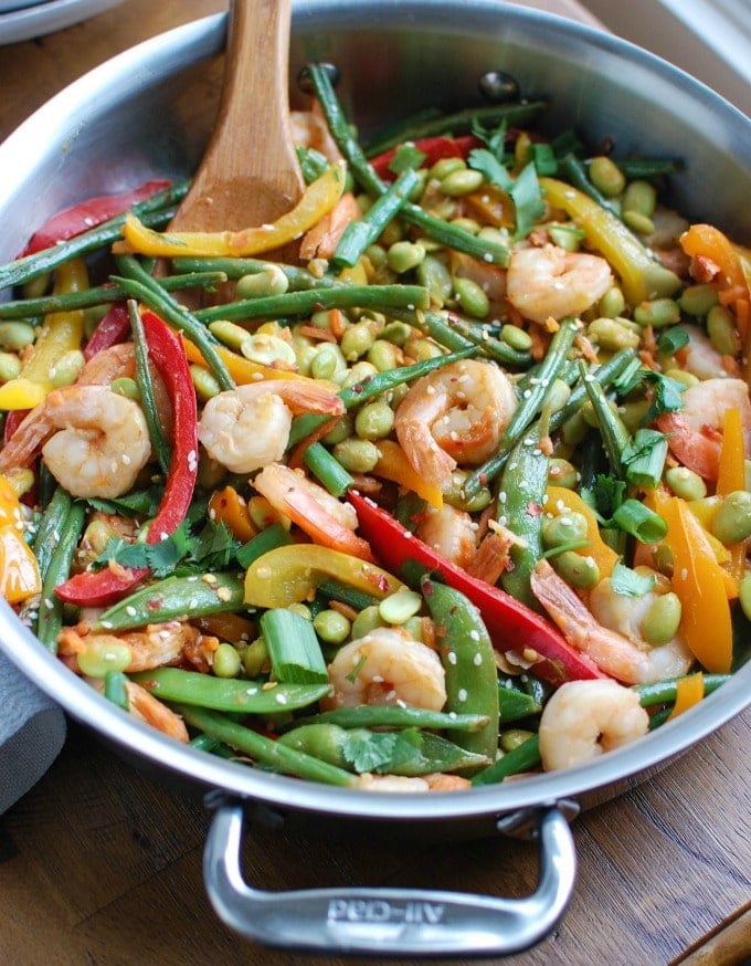 3 Asian Shrimp Edamame Stir-Fry