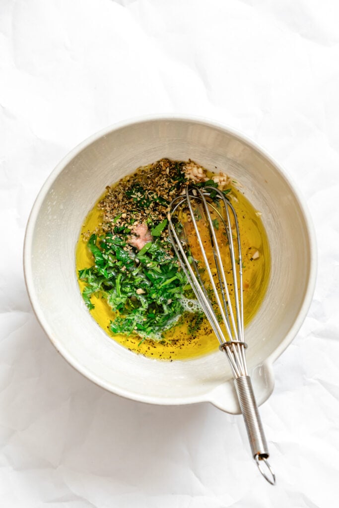 Greek Village Salad dressing in bowl