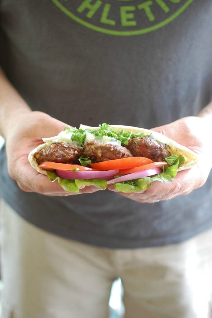 Mediterranean Burger with Mint Yogurt Sauce - the best