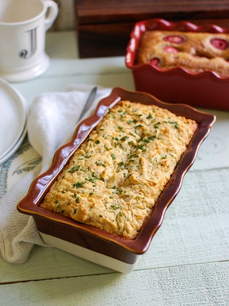 Easy Quick Bread Two Ways- Strawberry Banana and Cheddar Chive - tasty