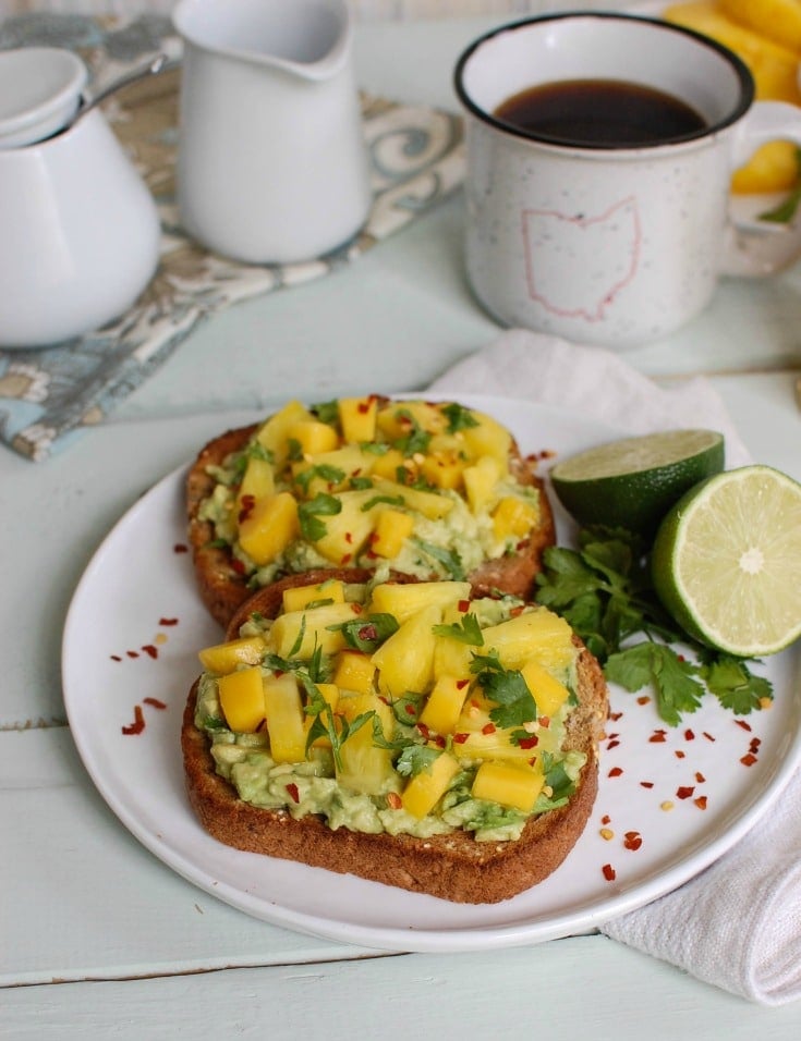 Tropical Avocado Toast - healthy lunch
