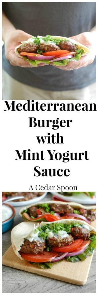 Mediterranean Burger with Mint Yogurt Sauce - I love this burger!