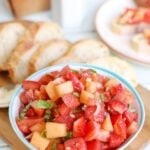Berry Melon Bruschetta mixes your favorite summer flavors. This is the perfect appetizer.