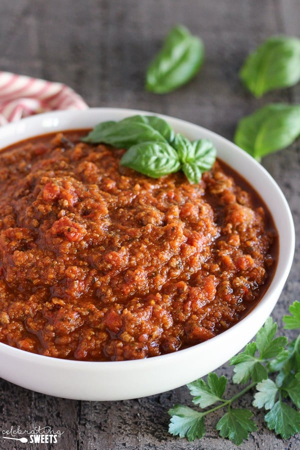 Meat Sauce with Hidden Vegetables is the perfect sauce for your pasta! The kids will never know there are hidden veggies in this!