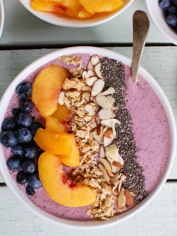 Peach Blueberry Smoothie Bowl is my favorite way to start the day. Rich with milk, yogurt and fruit it is satisfying.