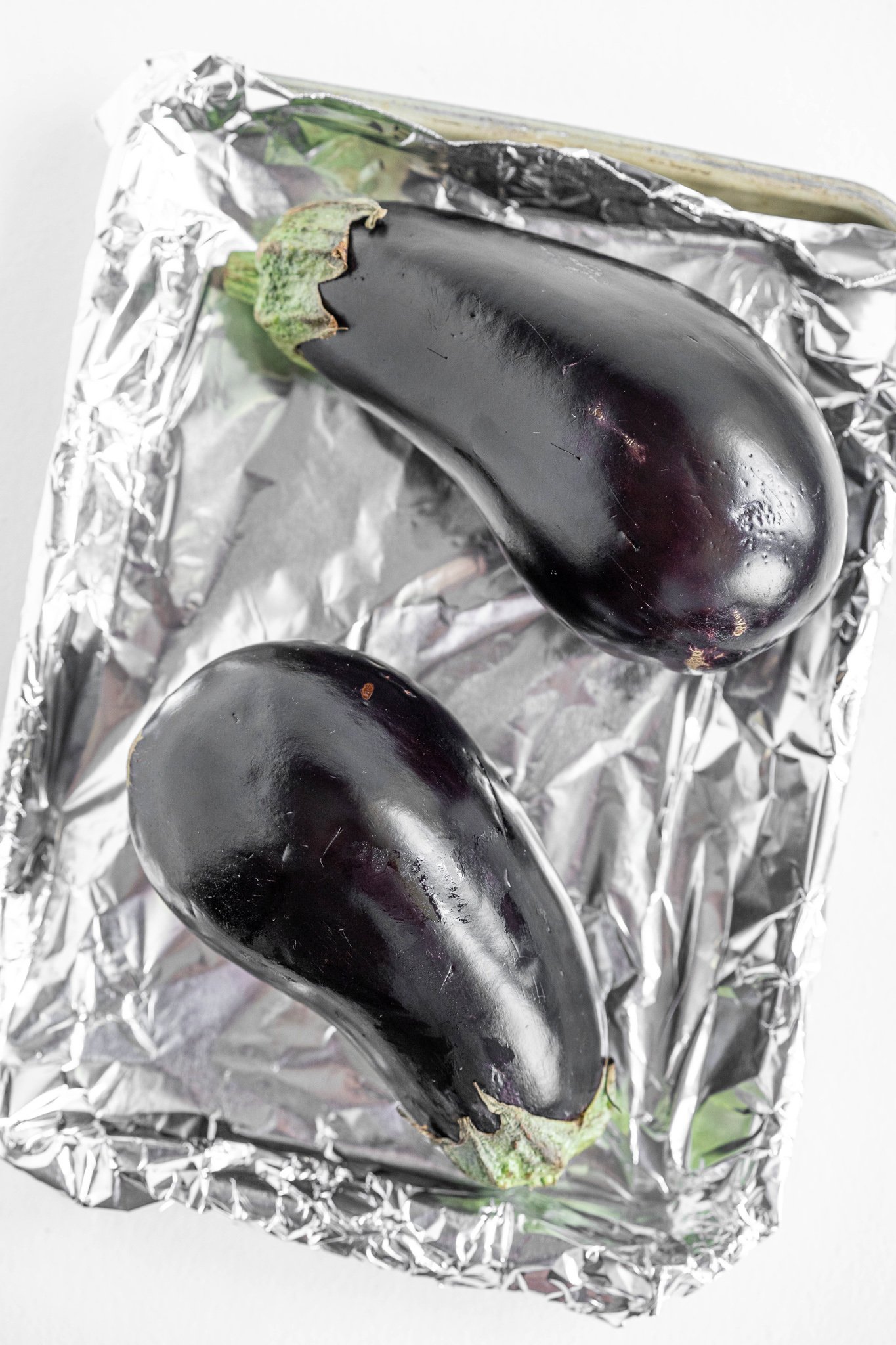 Baba Ghanoush eggplant on a tray.