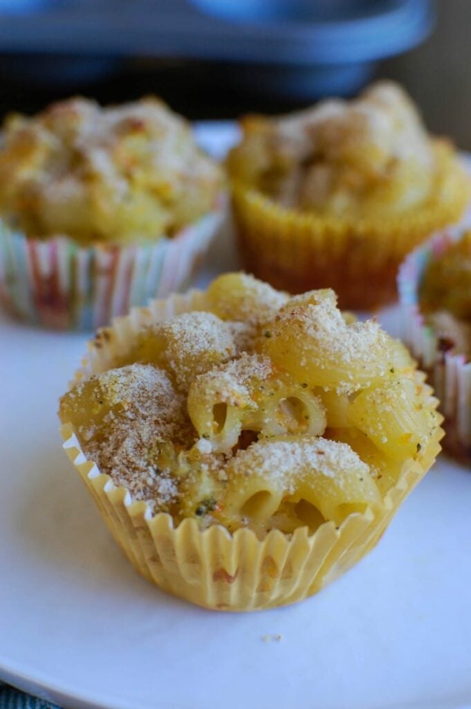 Mac and Cheese Muffins on plate 