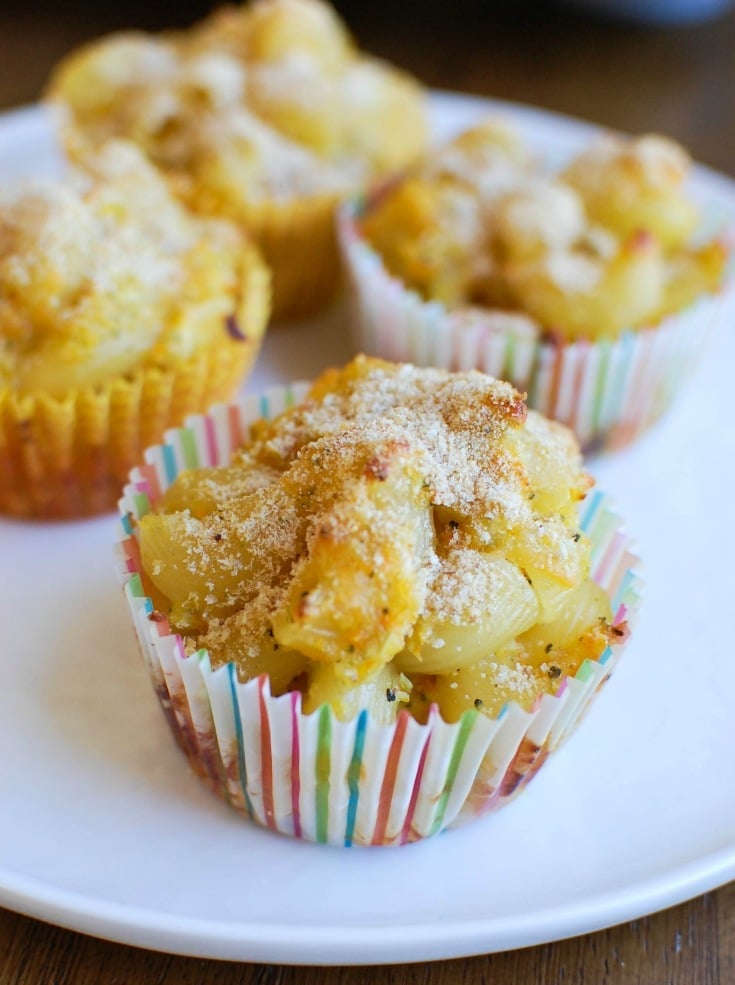 These Healthy Mac and Cheese Muffins are a fun, lunchbox friendly, spin on a kid-favorite. Since they're fun to eat and packed with flavor, kids won't even know they're filled with veggies! 