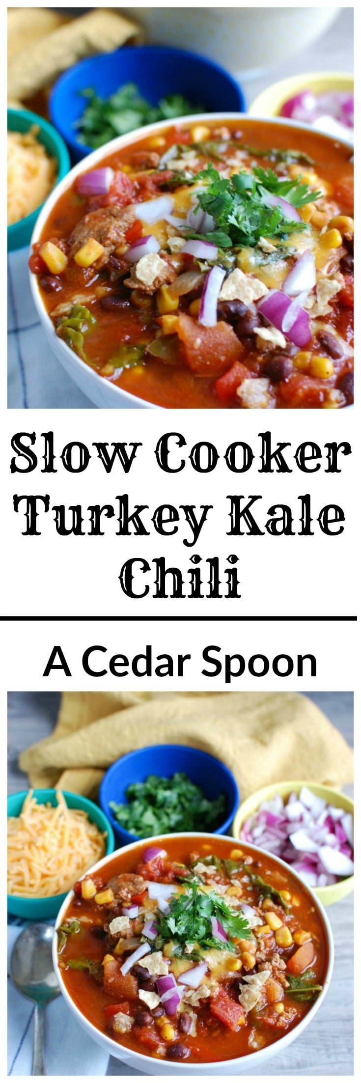 Slow Cooker Turkey Kale Chili - A Cedar Spoon