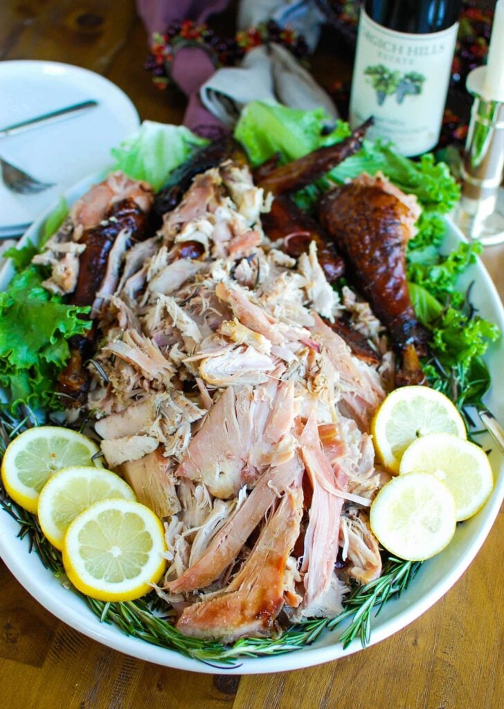 This Smoked Turkey recipe uses simple ingredients. Turkey is slowly smoked creating a crispy skin, tender inside and tons of flavor. If you are looking for a fun, new way to cook your Thanksgiving or Christmas turkey, look no further!