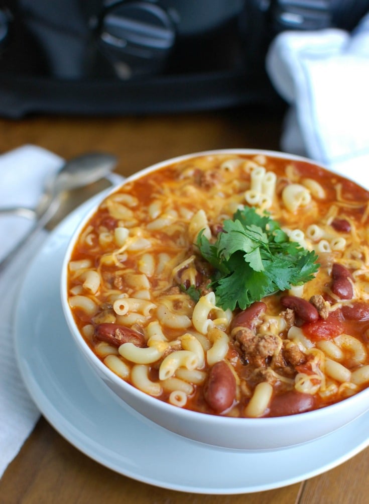 Slow Cooker Turkey Chili Mac & Cheese Image 6 A Cedar Spoon